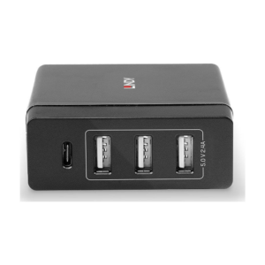 Lindy 4-Port USB Smart Charger — 72W, USB-C PD & 3x USB-A