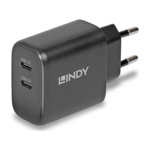 Lindy 65W Dual USB-C GaN Wall Charger — White
