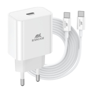 Rivacase PS4101 WD4 Wall Charger — 20W PD, USB-C, White