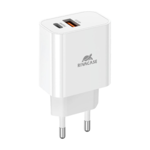 Rivacase PS4102 W00 Wall Charger — 20W PD + QC3.0, White