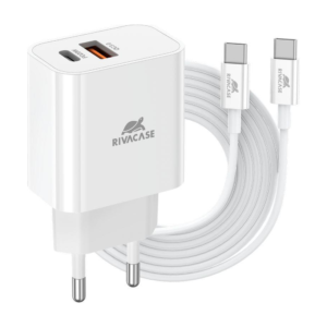Rivacase PS4102 WD4 Wall Charger — 20W PD + QC3.0, White