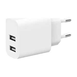 Gembird Universal USB Charger — 2.4A, 2-Port, White