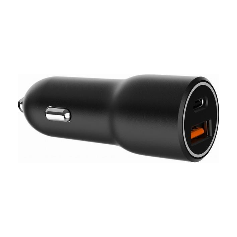 Gembird 2-Port USB Car Charger — Type-C PD, 38W, Black